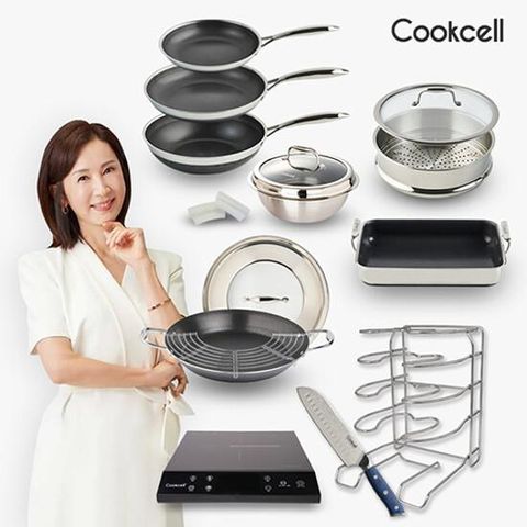 [올해마지막][현대1등]쿡셀 세라믹 블랙에디션 통3중 스텐팬 매니아패키지(인덕션 다마스커스 칼 포함)