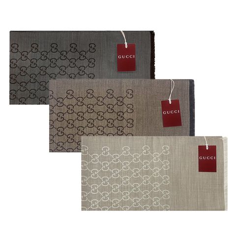 구찌 GG 패턴 울실크 혼방 숄