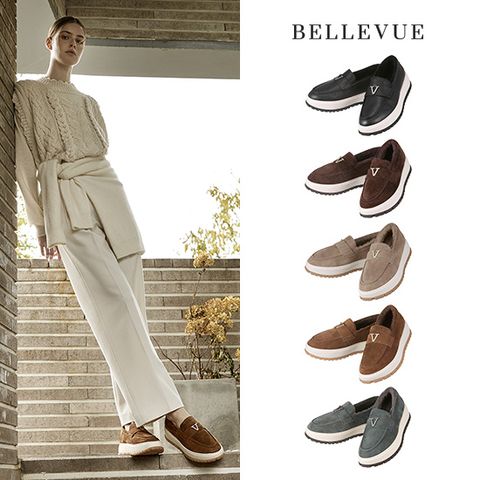 [BELLEVUE]벨뷰 25FW 로마 천연 양털 로퍼