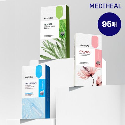 [메디힐][해냈다패키지] 에센셜 시트 마스크팩 3종 95매 (티트리/콜라겐/히알루론산)