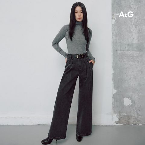 더엣지 25FW 투턱 기모 와이드 데님