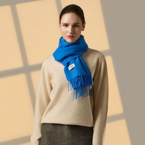 [카드 5%할인][신세계단독] 데너 몽골 햇 캐시미어100 숄 머플러 (스카치블루 컬러 추가)