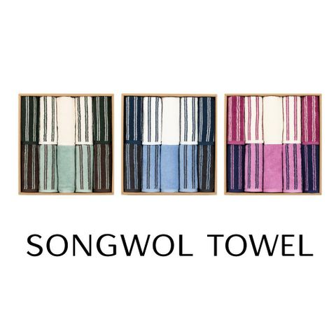 [카드 5%할인]송월 시그니처 더블 스트라이프 코튼 타월 10장 세트