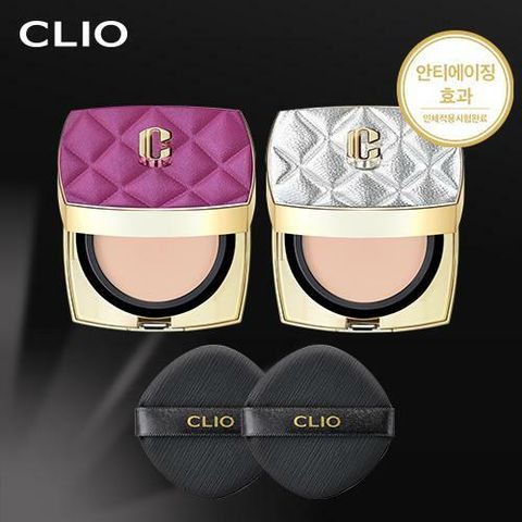 [NH카드5%할인]클리오 뉴 마그넷팩트 레더에디션 본품2개 + 블랙 퍼프2개