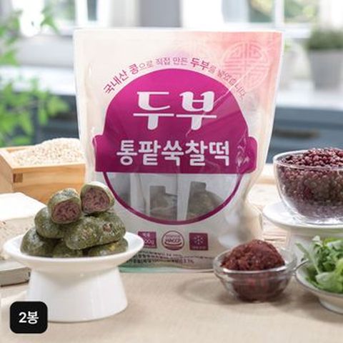 영양가득 두부 통팥쑥찰떡 400gX2봉 (총 20개)