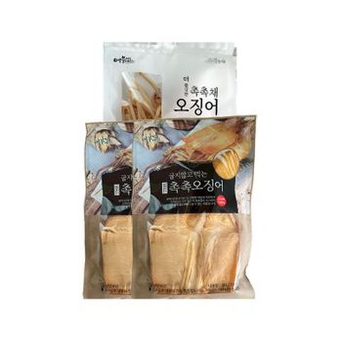 어부예찬 국내산 촉촉오징어 왕특대 4미(2미X2봉)+오징어채 1봉(50g)