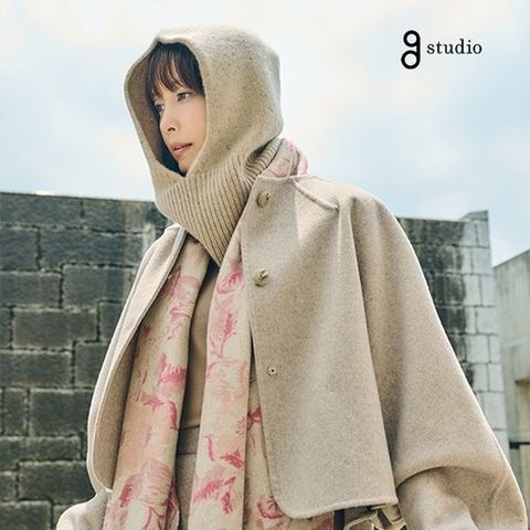 지스튜디오 플라워 울캐시미어 양면 머플러