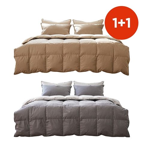 [킹+킹+세탁망] 라뽐므 순면 구스 차렵이불 (완벽더블 2장)