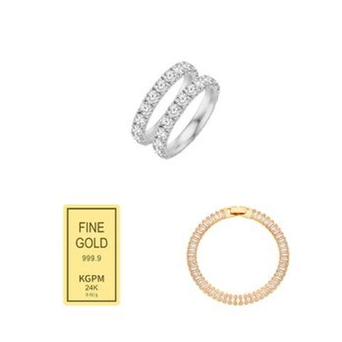 (방송에서만) 한국금자산관리 KGAM 925 실버 테니스 쌍지반지+추가