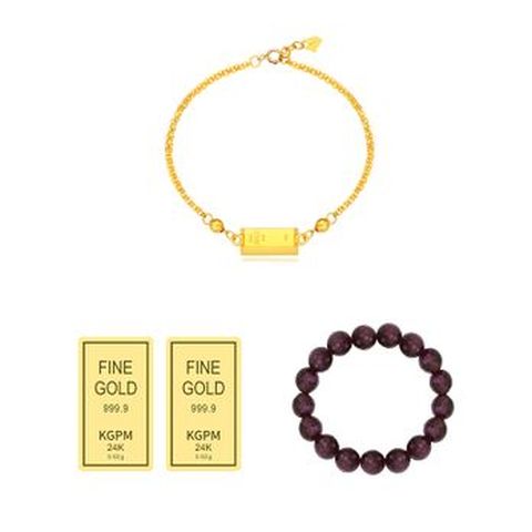 (방송에서만) 한국금자산관리 KGAM 24K 순금 노블 골드바 팔찌+추가