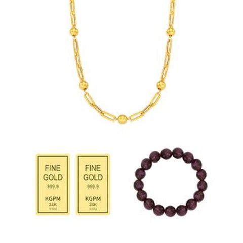 (방송에서만) 한국금자산관리 KGAM 24K 순금 골드볼 글로우클립 목걸이+추가