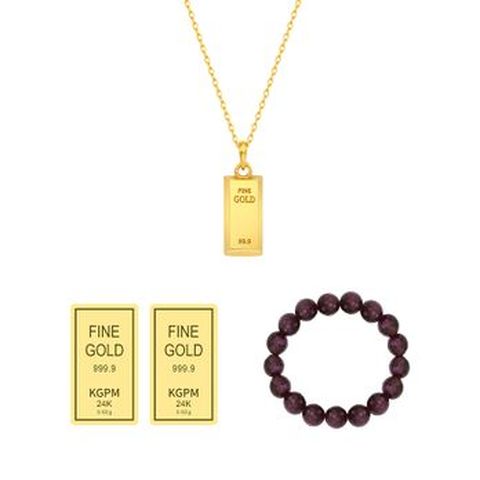 (방송에서만) 한국금자산관리 KGAM 24K 순금 노블 골드바 목걸이+추가