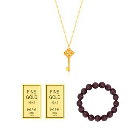 (방송에서만) 한국금자산관리 KGAM 24K 순금 행운 로얄키 목걸이+추가