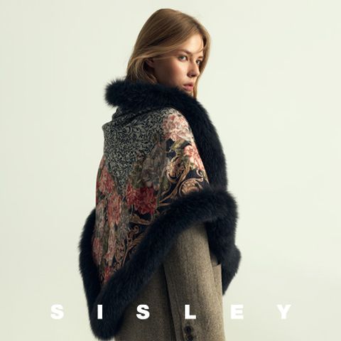 [본사정품]시슬리 25FW 리얼사가폭스 더블 페이스 숄