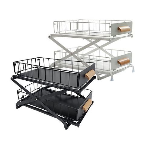 플라츠 3단 높이조절 다용도 선반 1+1세트