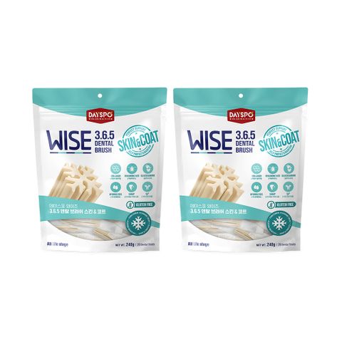[비밀코드 정상가 21,000원] 데이스포 와이즈 3.6.5 덴탈브러쉬 덴탈껌 피부건강 240g x 2개