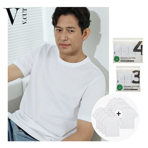 [카드 5%할인][BEST] 브이컷 오가닉 면 튜블러 티셔츠 7장    