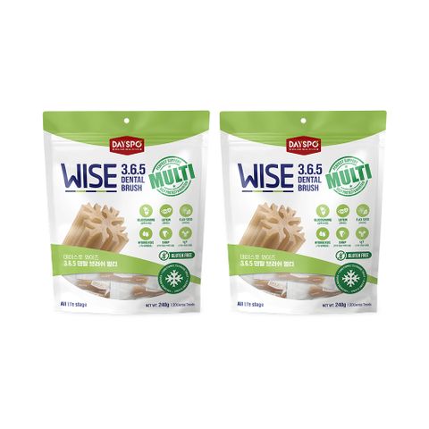 [비밀코드 정상가 21,000원] 데이스포 와이즈 3.6.5 덴탈브러쉬 덴탈껌 종합건강 240g x 2개