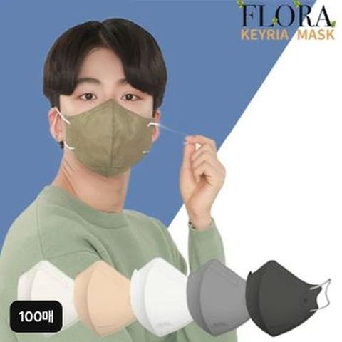 플로라 KF94 귀편한 새부리형 컬러마스크 100매