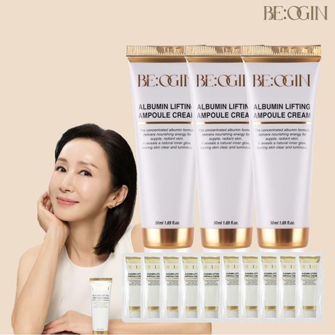[전인화의 알부민 크림] 비오진 알부민 리프팅 크림 50ml*3+여행용 10매