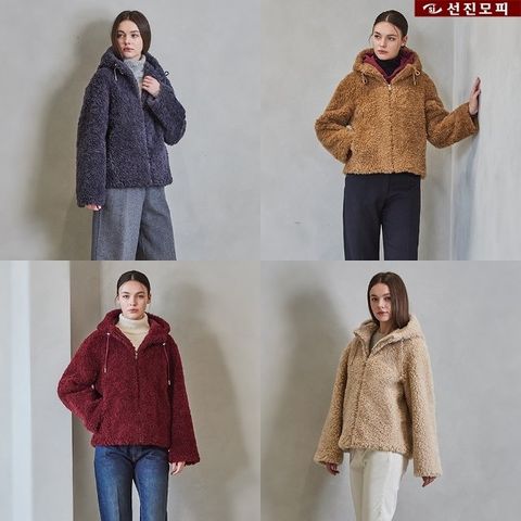 선진모피 컬리 후드 자켓 1종