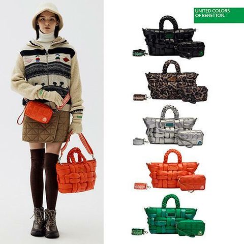 [국민카드5%할인][런칭가69,000원 →2만원↓] 베네통 패딩 토트백 3종 세트(토트백+미니백+스트랩)