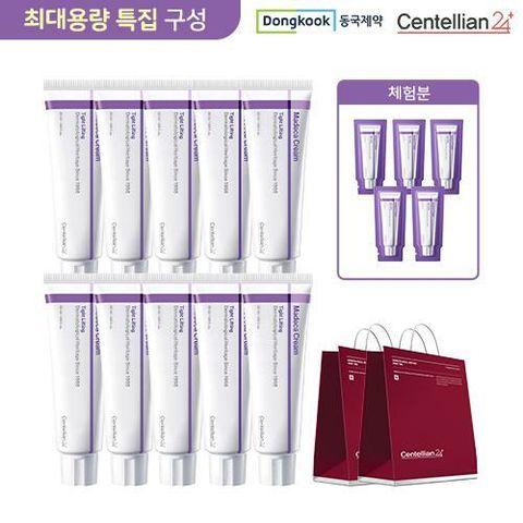 [롯데카드5%할인][최대용량] NEW 동국제약 마데카 크림 타이트 리프팅 (크림 50ml*10+여행용5매키트)