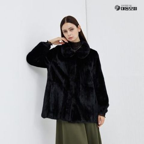 대동모피 SAGA 휘메일 풀스킨 밍크 코트(블랙)