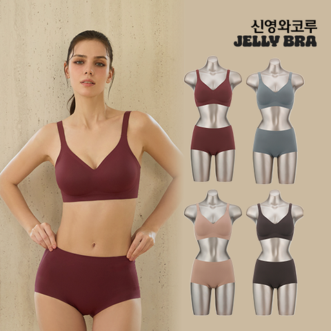 신영와코루 젤리브라 26신상 젤리와이어 브라팬티 후크형 4세트