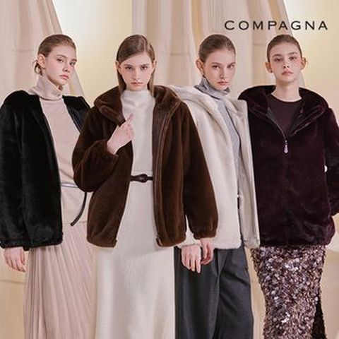 꼼빠니아 FAUX 퍼 후드 코트