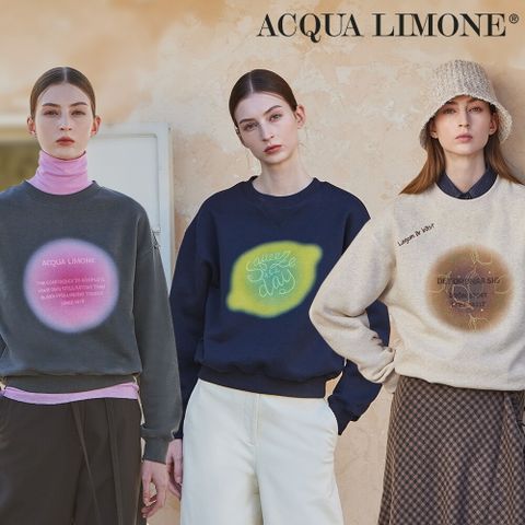 ■ 아쿠아리모네 25FW 여성 클라우드 아트웍 기모 스웻셔츠 2종 세트