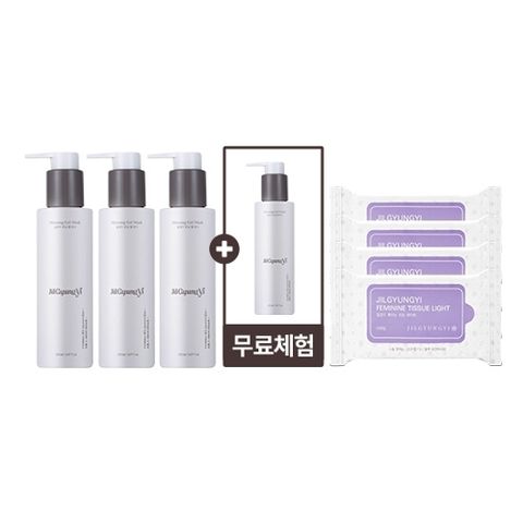 [질경이] [최다구성특집] 질경이 비건 모닝젤 클렌저(150ml) 4병 + 페미닌티슈 라이트(10매입) 4개