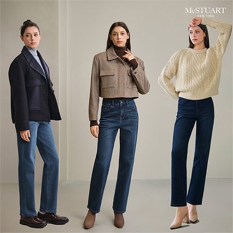 [파격특가] 맥스튜어트 기모 릴렉스 데님 3종, 여성