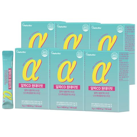 알파CD 원데이핏 알파시클로덱스트린 난소화성말토덱스트린 14포 6박스 총 84포