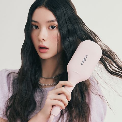 글로우 물결고데기 40mm 파우더 핑크