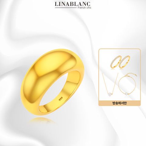 [리나블랑] 24K 와이드 볼륨반지 (선택 2번 구매 시 하프샤인 쌍지반지)(전고객 14K 금볼 진주 목걸이 + 팔찌)