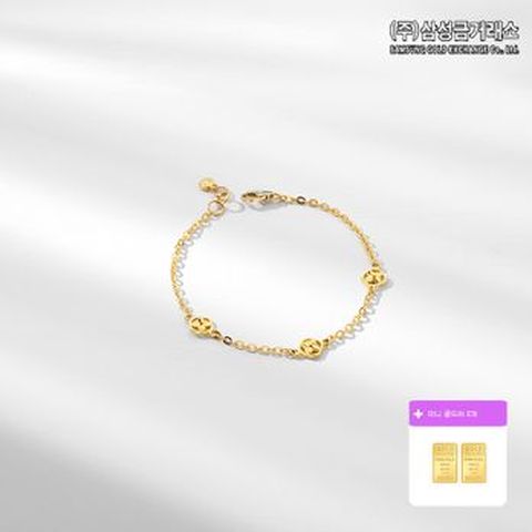 (방송에서만)(주)삼성금거래소 24K순금 크로버 팔찌 3g+골드바 2개