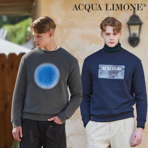 아쿠아리모네 25FW 남성 클라우드 아트웍 기모 스웻셔츠 2종 세트