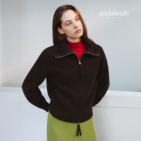 애드아보아 26SS 캐시미어100 투웨이 니트집업