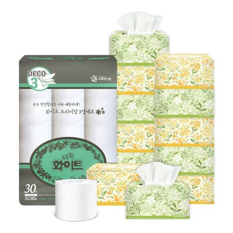 두루마리 휴지 1팩 + 각티슈 12개