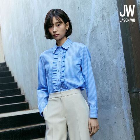 제이슨우 26SS Reese 코튼 프릴 셔츠 (2 COLORS)