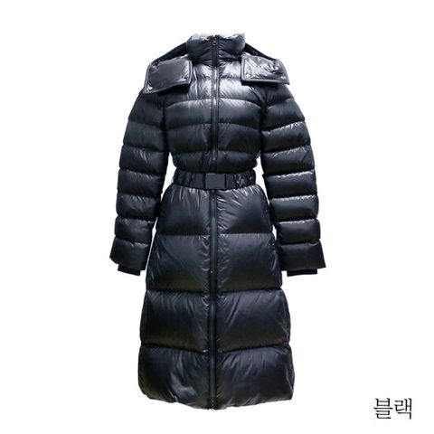 버버리 후드 푸퍼 롱 다운 패딩