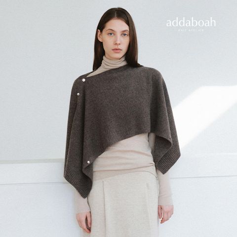 애드아보아 26SS 화이트 캐시미어100 머플러 판초