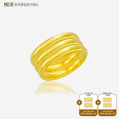 [방송에서만 2+1][이 가격 마지막][일명 88억 반지] 99.9 24K 순금 글램 트리플 반지 + 순금 4종 찬스