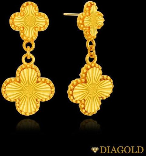 디아골드 24K순금 샤인 클로버 귀걸이 4.25g
