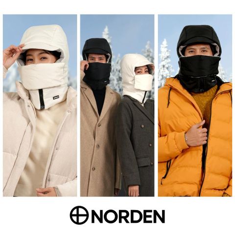 ○올인원 방한모자 워머 두세트 (블랙 + 아이보리) 