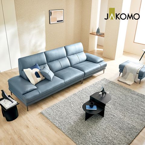 베스티 4인 천연면피 소가죽 소파+스툴