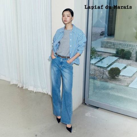 라삐아프 26SS 핀워시드 스트레이트 데님 1종(벨트포함)