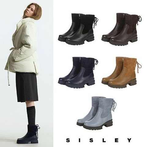 [시슬리] SISLEY 양가죽 레이스업 부츠 (세일)