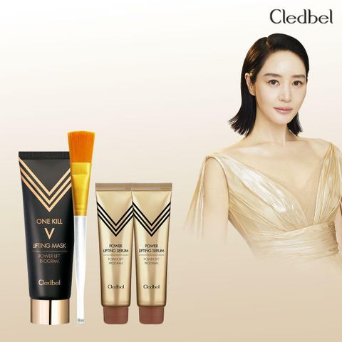 [카드 5%할인]끌레드벨 골드 리프팅팩 블랙에디션 1통 + 세럼 2개 + 브러쉬 